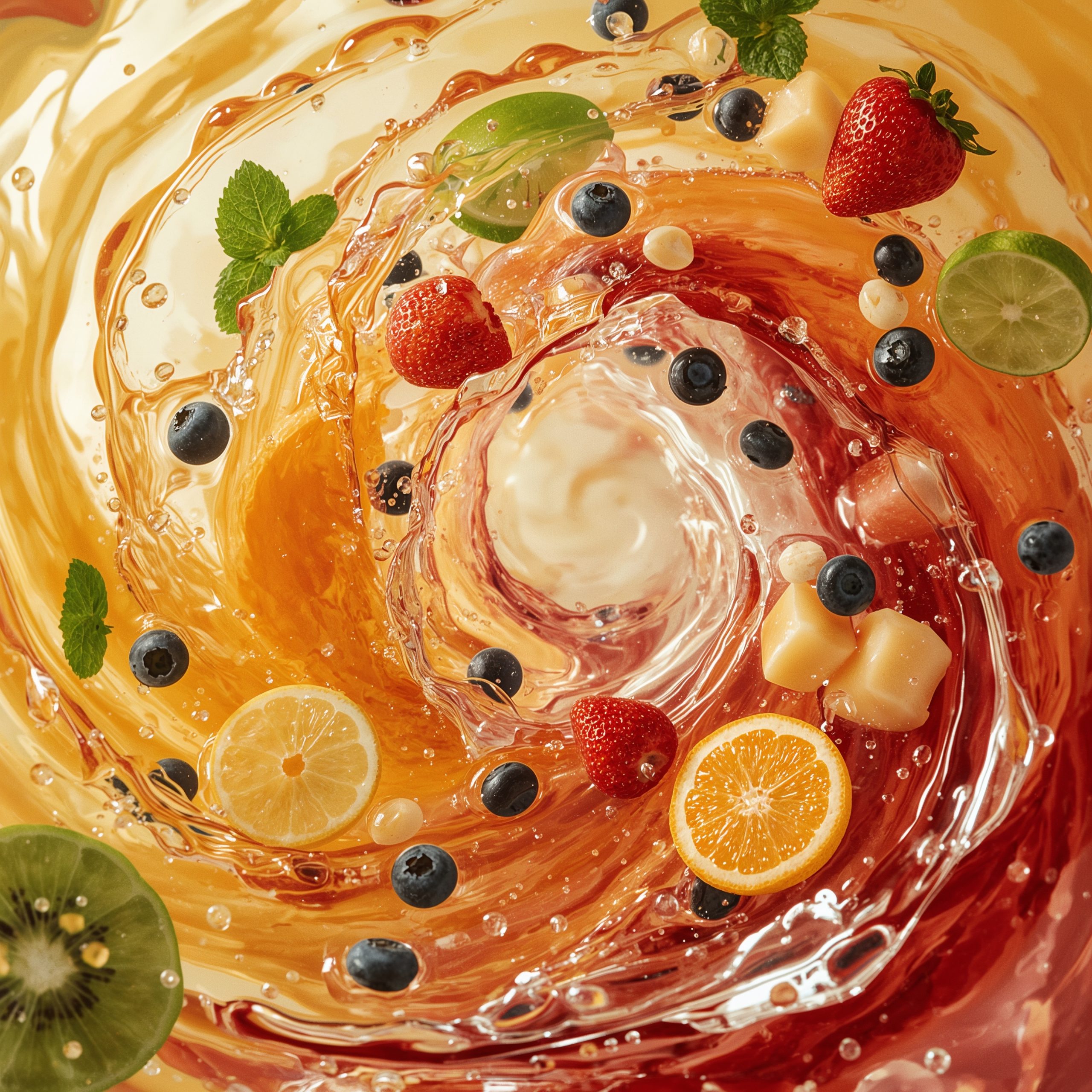 Variedad de bebidas e ingredientes