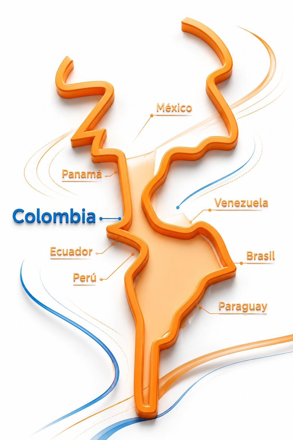 Cobertura de Larkin en 8 países de América Latina: Colombia (casa matriz), México, Panamá, Venezuela, Ecuador, Perú, Brasil y Paraguay